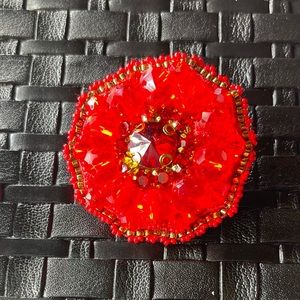 handmade women’s red brooch